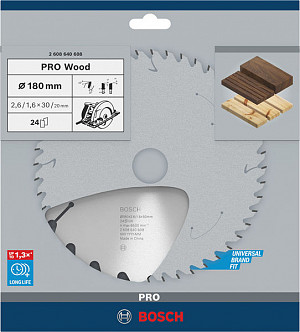 List za krožno žago PRO Wood, 180 x 2,6 x 30 mm, T24