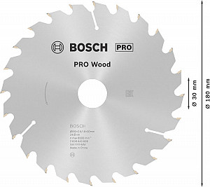 List za krožno žago PRO Wood, 180 x 2,6 x 30 mm, T24