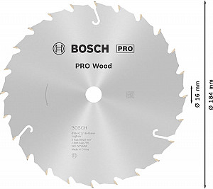 List za krožno žago PRO Wood, 184 x 2,2 x 16 mm, T24