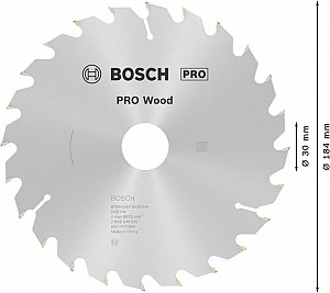 List za krožno žago PRO Wood, 184 x 2,6 x 30 mm, T24