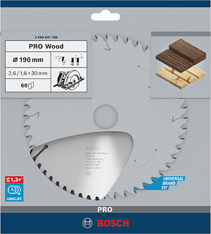 List za krožno žago PRO Wood, 190 x 2,6 x 30 mm, T60