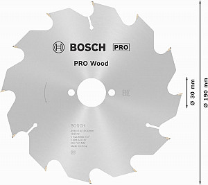 List za krožno žago PRO Wood, 190 x 2,6 x 30 mm, T12