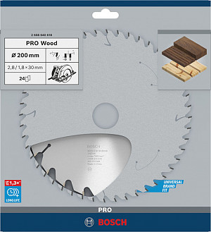 List za krožno žago PRO Wood, 200 x 2,8 x 30 mm, T24