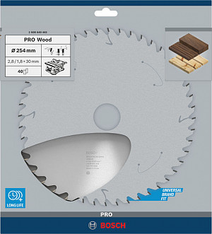 List za krožno žago PRO Wood, 254 x 2,8 x 30 mm, T40