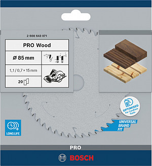 List za krožno žago PRO Wood, 85 x 1,1 x 15 mm