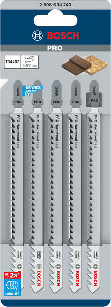 List za vbodno žago PRO Hardwood fast T344DF, 152 mm, 5 kosov