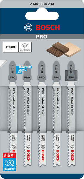 List za vbodno žago PRO Hardwood clean T101BF 100 mm, 5 kosov