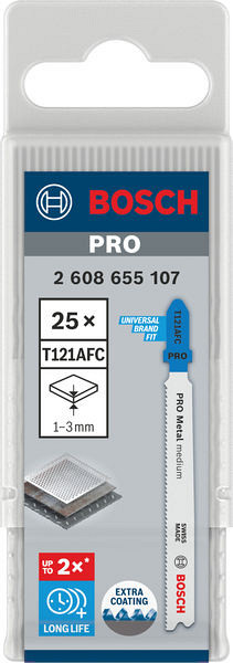 List za vbodno žago PRO Metal medium T121AFC, 92 mm, 25 kosov