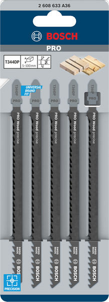 List za vbodno žago PRO Wood precise T344DP, 152 mm, 5 kosov
