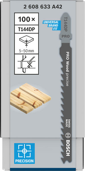 List za vbodno žago PRO Wood precise T144DP 100 mm, 100 kosov