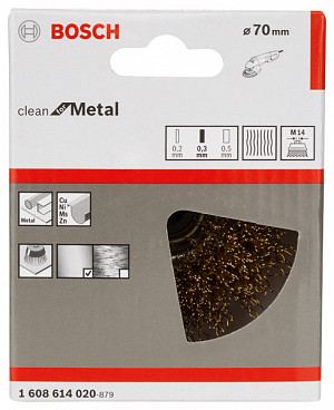 Lončasta žična ščetka PRO Metal clean, 70 x 0,30 mm, navoj