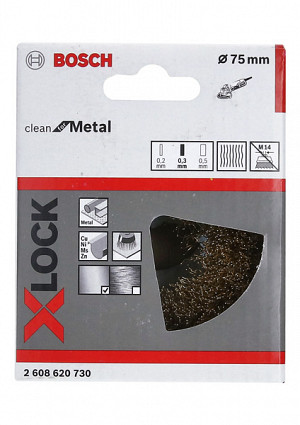 Lončasta žična ščetka PRO Metal clean, 75 x 0,30 mm, X-Lock