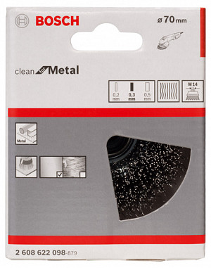 Lončasta žična ščetka PRO Metal clean, 70 x 0,3 mm, navoj