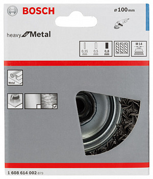 Lončasta žična ščetka PRO Metal heavy, 100 x 0,8 mm, navoj