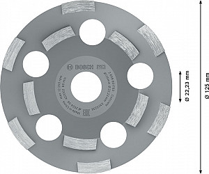 Lončasti brus PRO Abrasive, 50 x 125 mm, 22,23 mm