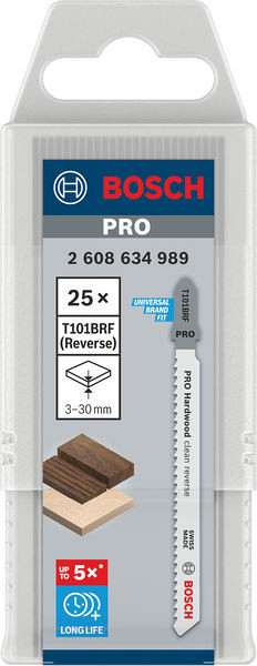 Obrnjeni list za vbodno žago PRO Hardwood clean reverse T101BRF, 100 mm, 25 kosov