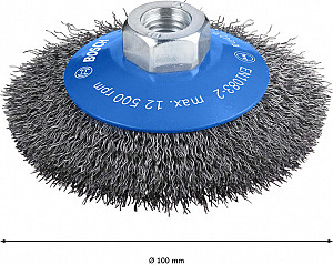 Poševna ščetka PRO Metal clean, 100 x 0,3 mm, navoj