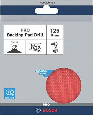 Pro Backing Pad, 125 x 8 mm, s sprijemalnim trakom na ježka