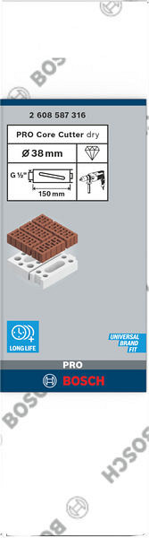 PRO Core Cutter dry, 38 x 150 mm, G 1/2