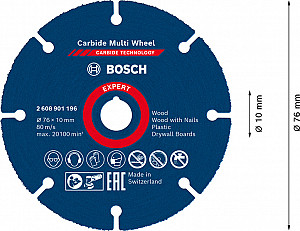 Rezalna plošča EXPERT Carbide Multi Wheel, 76 mm, 10 mm