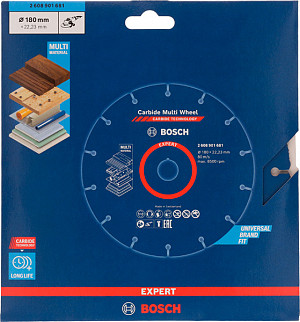 Rezalna plošča EXPERT Carbide Multi Wheel, 180 mm, 22,23 mm