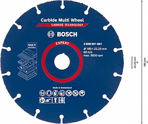 Rezalna plošča EXPERT Carbide Multi Wheel, 180 mm, 22,23 mm