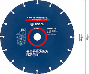 Rezalna plošča EXPERT Carbide Multi Wheel, 230 mm, 22,23 mm