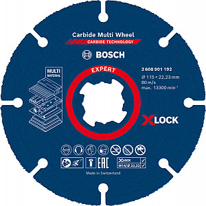 Rezalna plošča EXPERT Carbide Multi Wheel X-LOCK, 115 mm, 22,23 mm