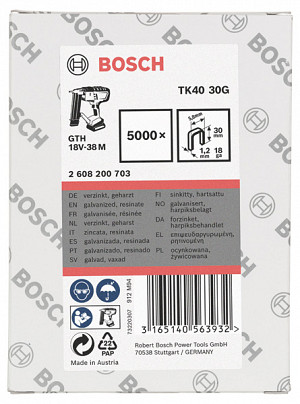 Sponka z ozkim hrbtom, TK40 30G