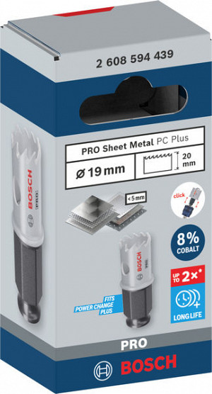 Žaga za izrezovanje lukenj PRO Sheet Metal PC Plus, 19 mm