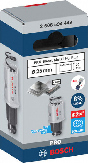 Žaga za izrezovanje lukenj PRO Sheet Metal PC Plus, 25 mm