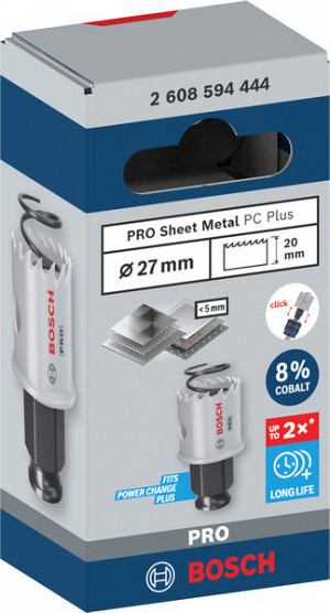 Žaga za izrezovanje lukenj PRO Sheet Metal PC Plus, 27 mm